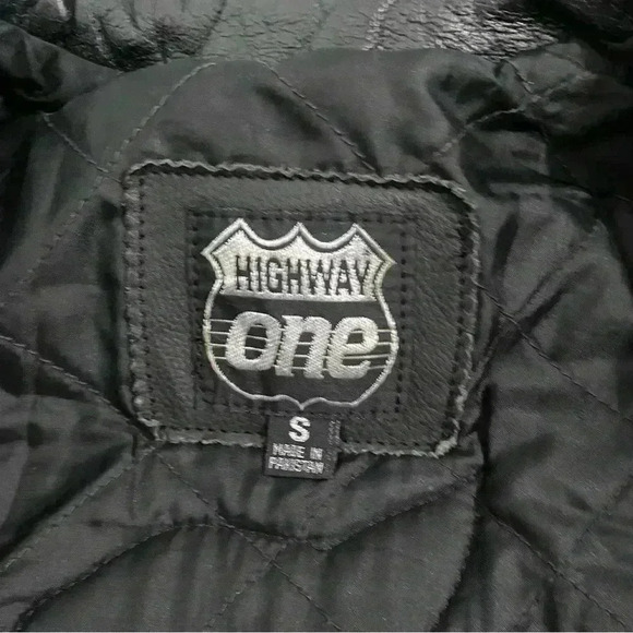 Highway One Leather Biker Jacket Embroidered Lady Rider Bikercore Moto - Picture 9 of 10